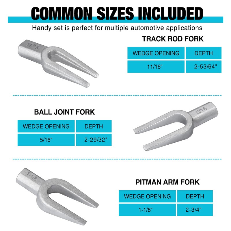 DURATECH 5-Piece Ball Joint Separator Set, Pickle Fork Tool Set,