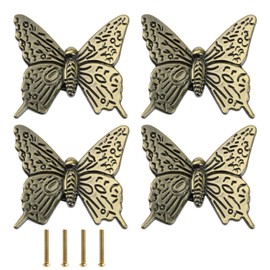 SING F LTD 4pcs Butterfly Drawer Handle Creative Drawer Knob Butterfly Shape Cabinet Knob Pull Handles for Cabinet Drawer Wardrobe Cupboard Wooden Box Case 43x40x16mm Green Bronze