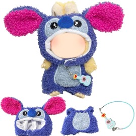 La-bu Doll Clothes, Dress to Impress Dolls, 3 Pcs Blue Doll Clothes Set with Hat and Guitar, for Boys and Girls, for Birthdays and Holidays