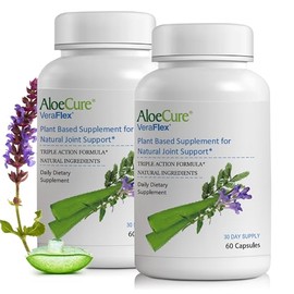 AloeCure VeraFlex Natural Joint Health, 60 Capsules, Clinically Tested Natural Plant-Based Formula to Support Comfort, Mobility and Flexibility - Featuring Organic Aloe Vera, 2-Pack