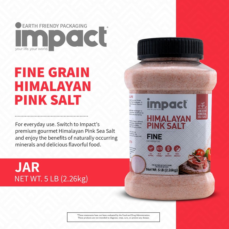 Impact - Fine Himalayan Pink Sea Salt - No Additives