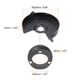 HARFINGTON Bench Grinder Wheel Inner and Outer Left Guard Cover 7.87" Carbon Steel Shroud Set with Screw for Bench Grinder Polisher, Black