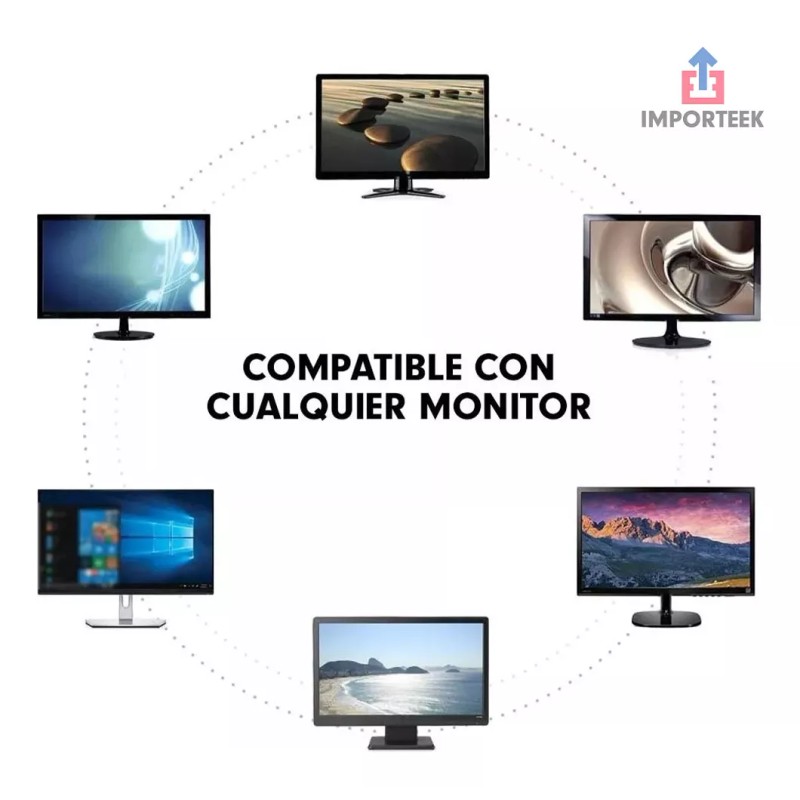 Importeek 15pz Cable Fuente Poder Corriente Monitor Computadora Pc Cpu