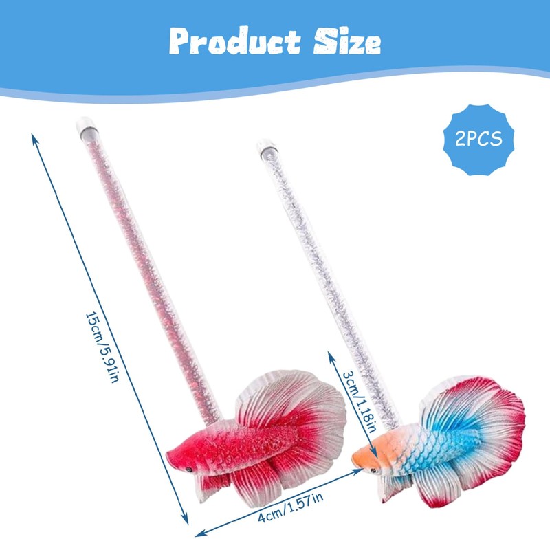 2PCS Betta Fish Toys, 5.9 Inch Simulation Beta Fish Toy,