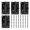 4 Pack Door Hinges Matte Black, Manganese Steel, 4 Inch