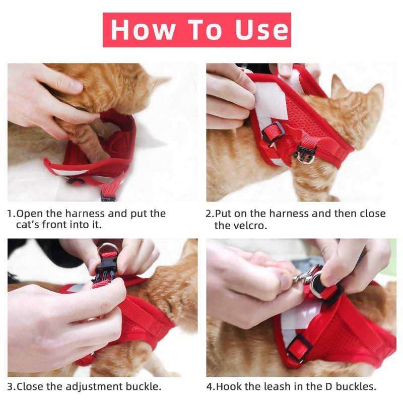 Cat & Dog Vest Harness - All Weather Mesh, Reflective