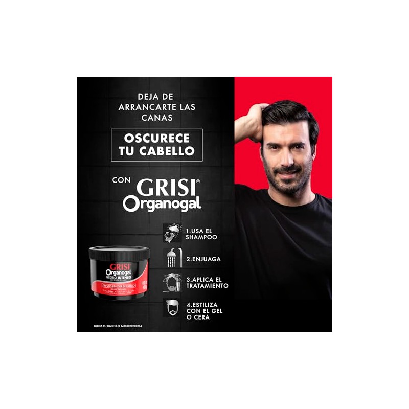 Organogal Grisi, Gel Extra Firme Negro Intenso , 400 gramos
