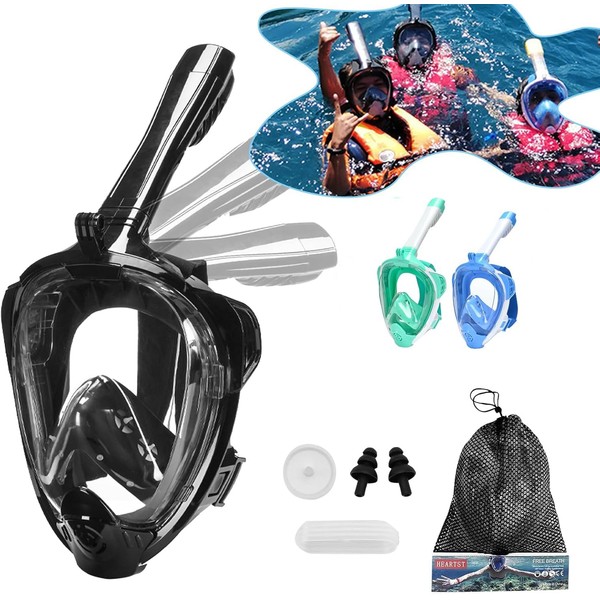 HLC Full Face Snorkel Mask for Adults & Kids: 180°