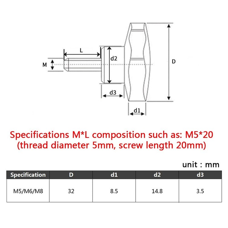 CONPHERON Star Grip Screw Clamping Knob M8 x 16 mm