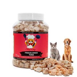 Freeze Dried Tuna Cat & Dog Treats - Made from 100% Wild Caught Tuna - Only 1 Ingredient - Healthy, Tasty, Dry Food for Indoor Cats, Kittens, Dogs - Inspected & Tested in the USA - Tuna (1.75oz-7.4oz) - Size: 3.5oz