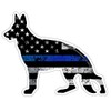 Thin Blue Line Dog Cutout Grunge Flag Sticker 2 Pack