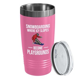 Snowboarding Pink Edition Viking Tumbler 20oz - Snowboarding Where icy - Ski Snowboard Goggles Snowboarder Skiing Snowboarding Gift Skiers Hiking Mountain Snowboarding