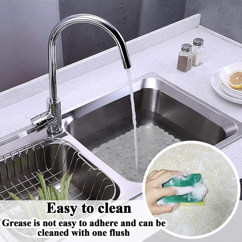 1Pcs Transparent Sink Protector Mat, Sink Protector, Non-Slip, Fast Draining