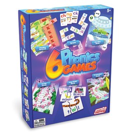 Junior Learning 6 Phonics Games Literacy Educational Board Game | 1-4 Players | Ages 5, Year 1-2, Key Stage 1