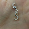 Pemby Studio Initial CURSIVE LETTER S Charm Zipper Pull Keychain