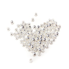 100PCS 2MM Silver Filled Beads 2MM Silver Plated Beads for Jewelry Making 2MM Silver Filled Round Beads Silver Spacer Beads