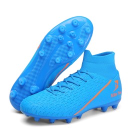 Adult Unisex Soccer Cleats - High-Performance FG Soccer Shoes with Anti-Slip, Breathable Design, Superior Comfort, Excellent Fit, Strong Grip, and Durability for Men and Women, BLUE, 44 EU