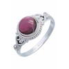 925 Sterling Silver Ring With Garnet, Silver