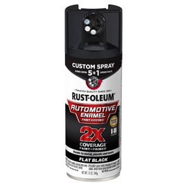 Rust-Oleum 2X Automotive Enamel Custom Spray 5-in-1 Spray Paint, 12 oz, Flat Black