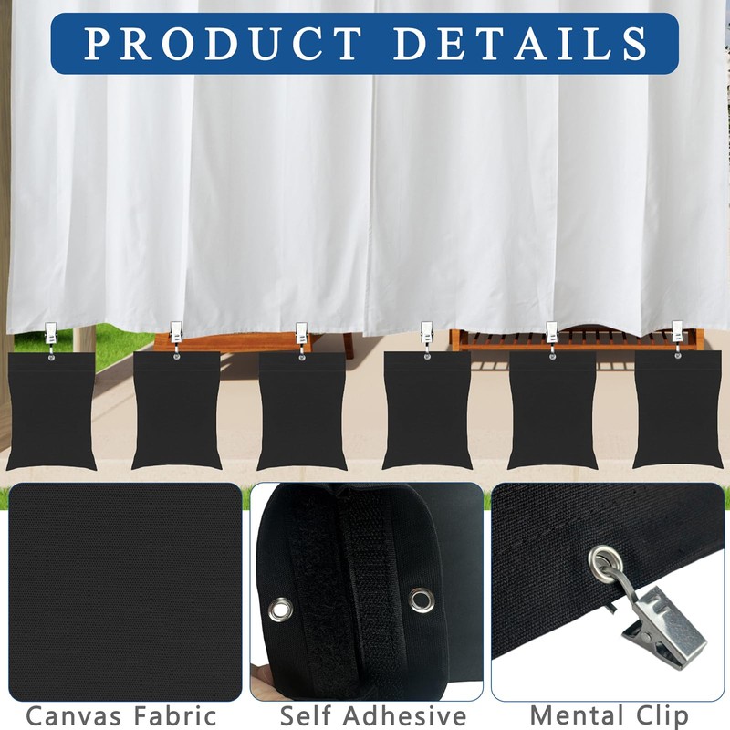 12 Pack 24oz Outdoor Curtain Weights Heavy with Sealed Bags