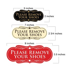 All Quality Designer Please Remove Your Shoes Wall or Door Sign - No Shoes Signage | Easy Installation - Brushed Gold - Medium (2 Pack)