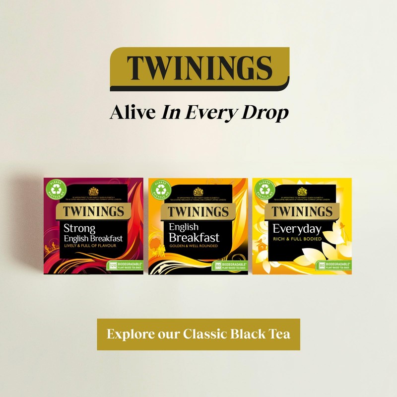 Twinings English Breakfast Black Tea Golden, Well Rounded & Full