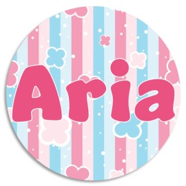 Kiwi Gifts Aria - 3 Pack Circle Stickers 3 Inch - Name Tag Water Bottle School Supplies