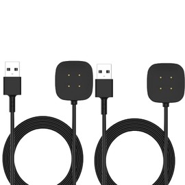 SZBAMI 2 Pack Charging Cable for Versa 4/Sense/Versa 3/Sense 2, 3.2 Ft USB Magnetic Charger for Versa 3/Versa 4/Sense2/Sense