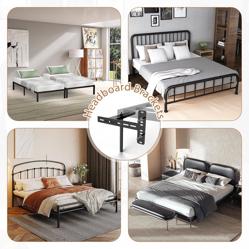 Universal Bed Headboard Brackets, Adjustable Bed Base for Twin/King/Queen/Full Size