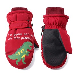 Ski Mittens Children's Ski Gloves Warm Snow Gloves Windproof Waterproof Winter Gloves Outdoor Sports Mittens Boys Girls Gloves for Skiing Snowboarding Cycling Running