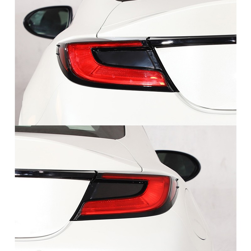 2PCS Tail Light Trim Cover Smoked Black Transparent Style Smooth