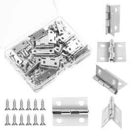 Pack of 50 Small Hinges with Screws, Mini Hinges, Small Hinges for Wooden Box, Jewellery Box Hinges for Wooden Box, Crafts or Light Projects