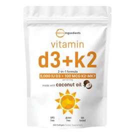Vitamina 5000iu 100mcg Aceite Coco 300 Softgels