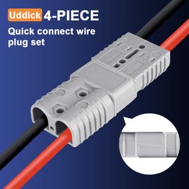 Uddick 175A Battery Quick Disconnect Connecteur, 600V Wire Harness Connector Plug for Cars, Trailers, Motors, and Electronics Maintenance(4PCS Grey 4AWG)