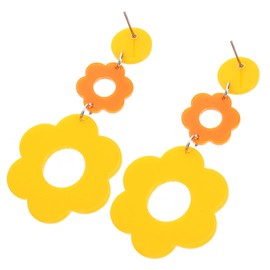 Beavorty 1 Pair Flower Dangle Earrings for Women Decorative Ear Dangler Jewelry for Daily Wear Parties Special Occasions Unique Fashion Accessory