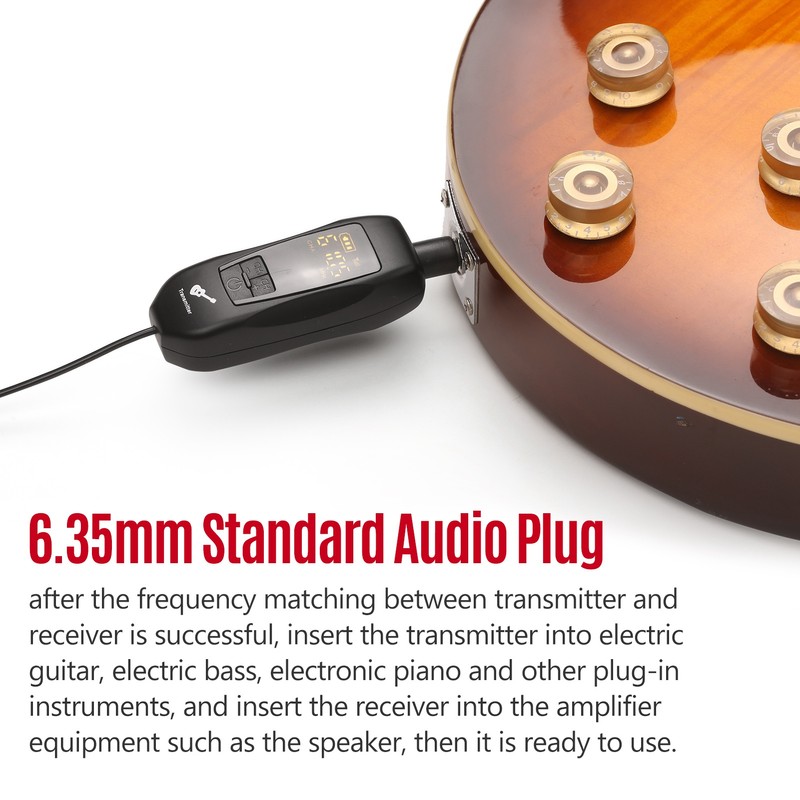 UHF Wireless Transmitter and Receiver 6.35mm Standard Audio Plug Wireless