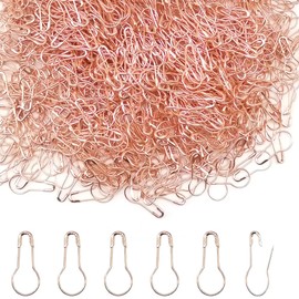 Yosawa 500 pcs Safety Pin Clothing Tag Pins Bulb Pin Metal Gourd Pin Calabash Pin for Hand Sewing DIY Crafts Home Accessories (Rose Gold)