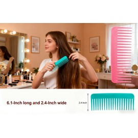 3pcs Large Hair Detangling Comb, Wide Tooth for Curly Hair, No Handle Styling Shampoo Comb, Pink,Blue and Purple