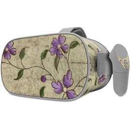 Decal Style Skin Wrap Compatible with Oculus Go Headset - Flowers and Berries Purple (Oculus NOT Included)