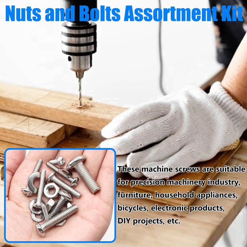 Bemaka 1287Pcs Nuts and Bolts Assortment Kit, 304 Stainless Steel