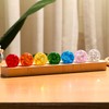 Ornalrist 7 Chakra Crystal Ball Ice Cracks Spheres with Wooden
