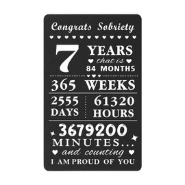 Viayen 7 Year Sobriety Card for Women Men, 7 Year Sober Gifts, Seven Years AA NA Recovery Anniversary Sober Token