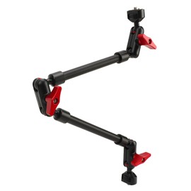 22inch Adjustable Articulating Friction Magic Arm and Super Clamp with 1/4in Screw Double 360° Ball Head Multi Angle Extension Rod for Phone Camera Super Camera Clamp Mount