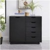 5-Drawer Wood Drawer Cabinet, Office Storage Cabinet with Adjustable Shelf