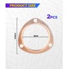 SCUARI 2PCS Exhaust Flange Gasket,Car Accessories Header Gasket,3 Inch Copper