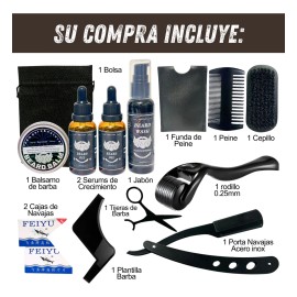Kit Aseo Y Cuidado Barba Bigote Cuchillas Afeitado Men 14pcs
