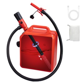 Koulate Fuel Transfer Pump with Auto-Stop, USB & Battery Powered, Leak-Proof Portable Gas Can Pump, 51" Hose & Retractable Pipe for Gas, Diesel, Oil(201A-USB)