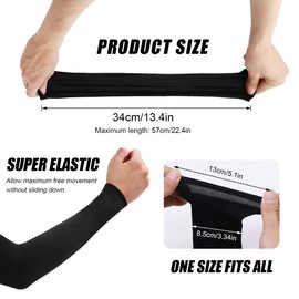 cwdvovy Arm Warmers Pack of 2 Unisex Arm Sleeves Breathable Anti-UV Arm Warmers for Volleyball, Cycling, Basketball, Running, Outdoor Work, Gaming, White