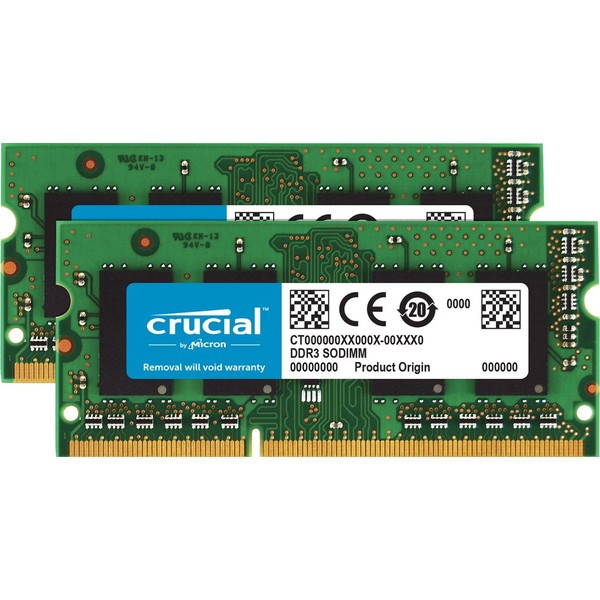 Crucial 8GB KiT (4GBx2) DDR3/DDR3L 1866 MT/s (PC3-14900) Unbuffered SODIMM