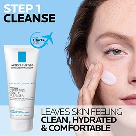 La Roche-Posay Double Repair Moisturizer Full Size with Travel Size Mini Toleriane Hydrating Gentle Cleanser